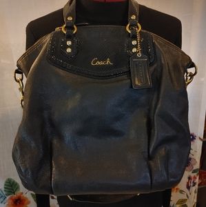 Coach Black Leather Shoulder Bag